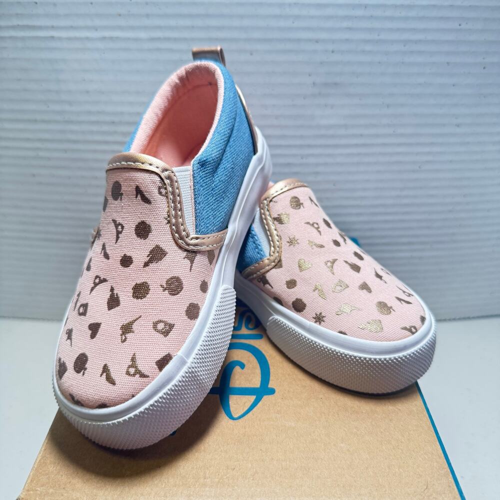 Disney Princess Ground Up Slip On Sneakers pink/blue sz youth 9 NEW IN BOX